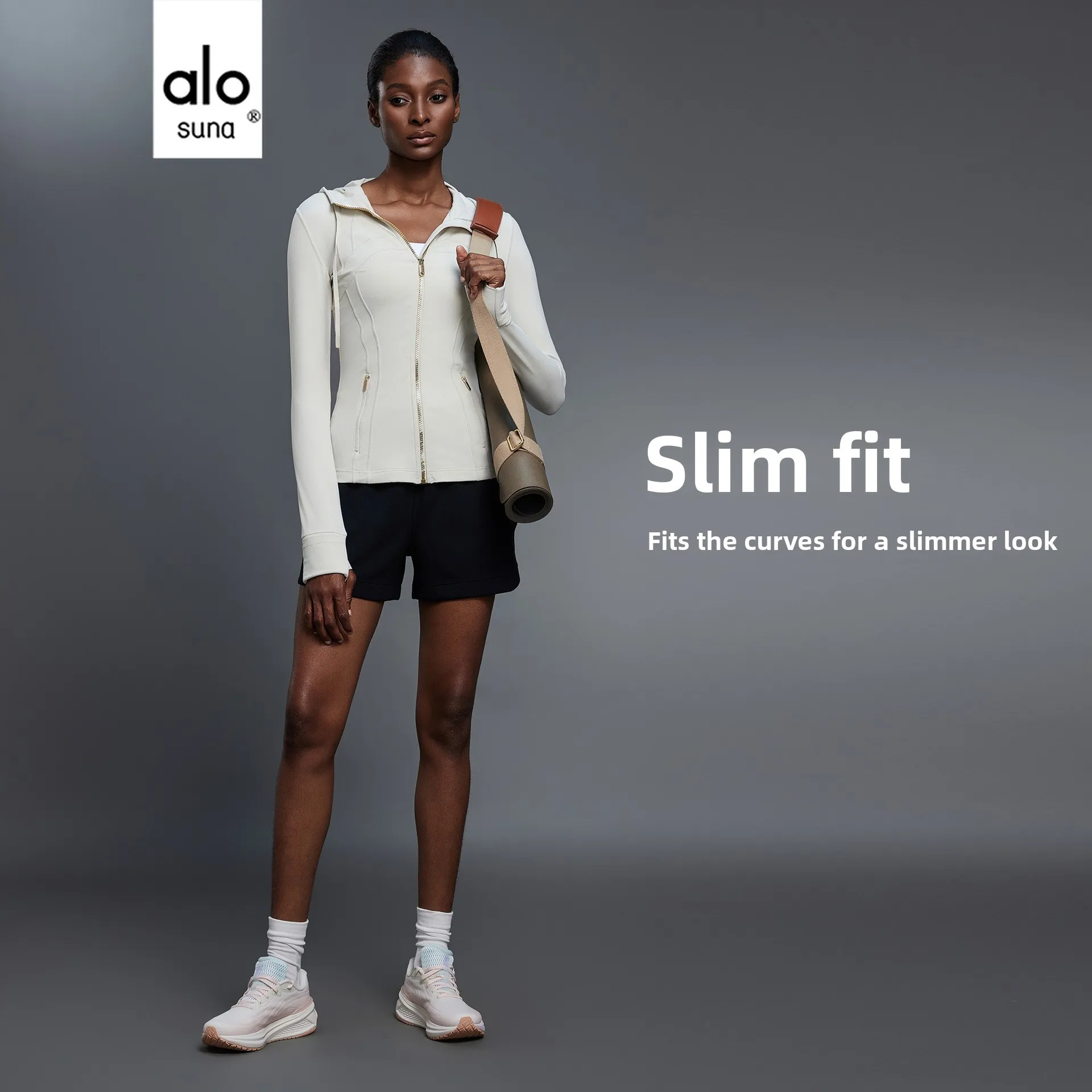 

Alo Suna Yoga Clothing Jacket Women's Hooded Cardigan Jacket Running Sports Fitness Long Sleeve Top DAW204-2