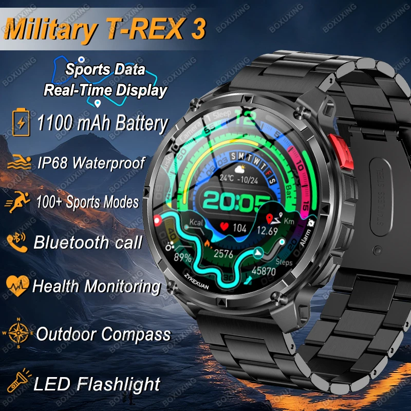 

Новые аккумуляторы 1100 мАч, военные спортивные умные часы для мужчин, IP68, водонепроницаемый компас, пульсометр, Bluetooth-вызов, спортивные умные часы