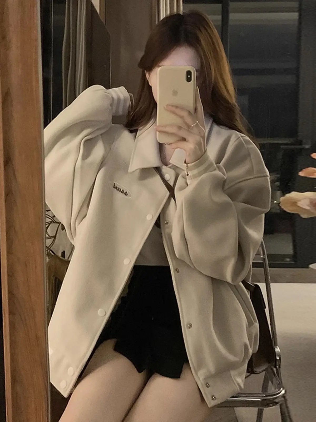 

Baseball Jackets For Woman Womens Barn-Style Waisted Self-Stowable Panelled Asymmetrical Zippers Thickened Commuter Lightweight