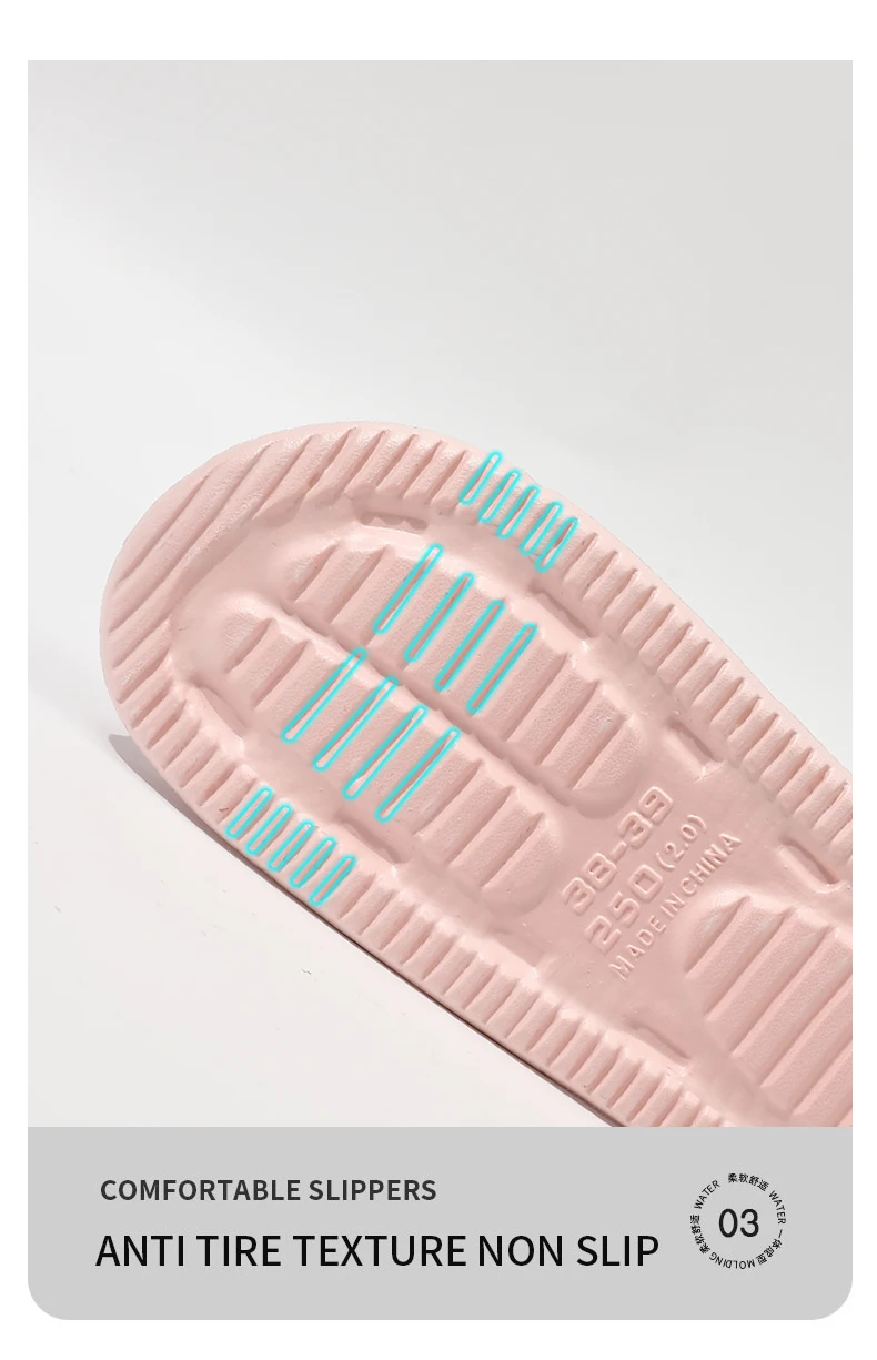 Cute Bear Summer Slippers Women Men Soft EVA Thick Platform Slides Non-Slip Quick-Drying Bathroom Shower Shoes Indoor Home Mule