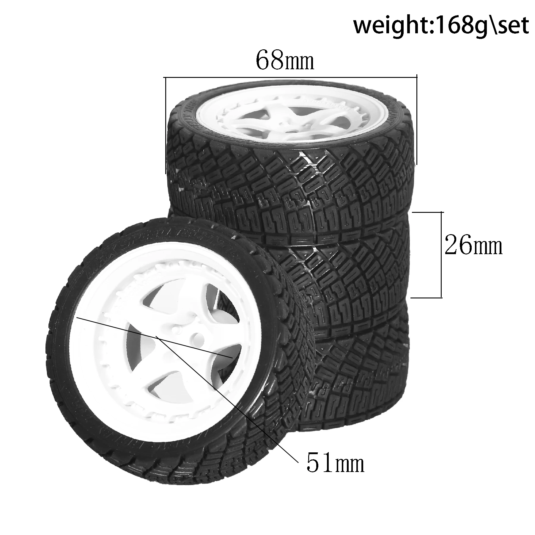 4szt 68mm 1/10 RC Racing Car Tires On Road Touring Drift Car Tire Wheel dla Tamiya TT01 TT02 XV01 XV02 TA06 HPI HSP Kyosho