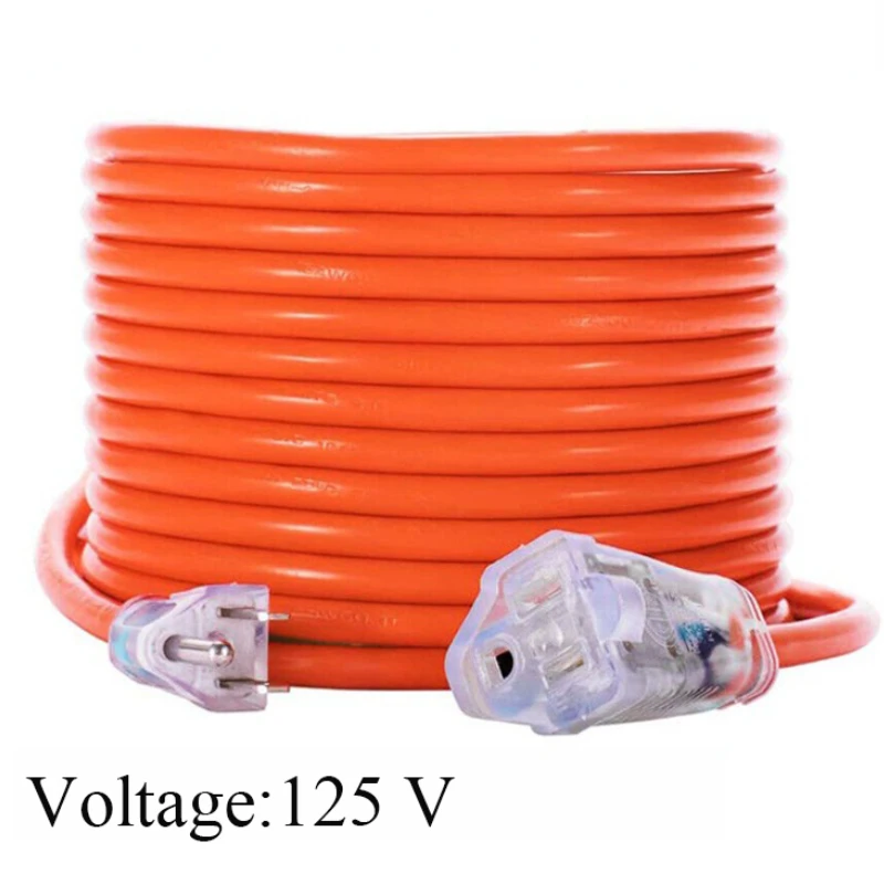 

Extension Cord with LED Lighted 25/50 FT Outdoor Wire Orange Electrical Connecter Home Supply Cable 3 Prong Generator Power Cord