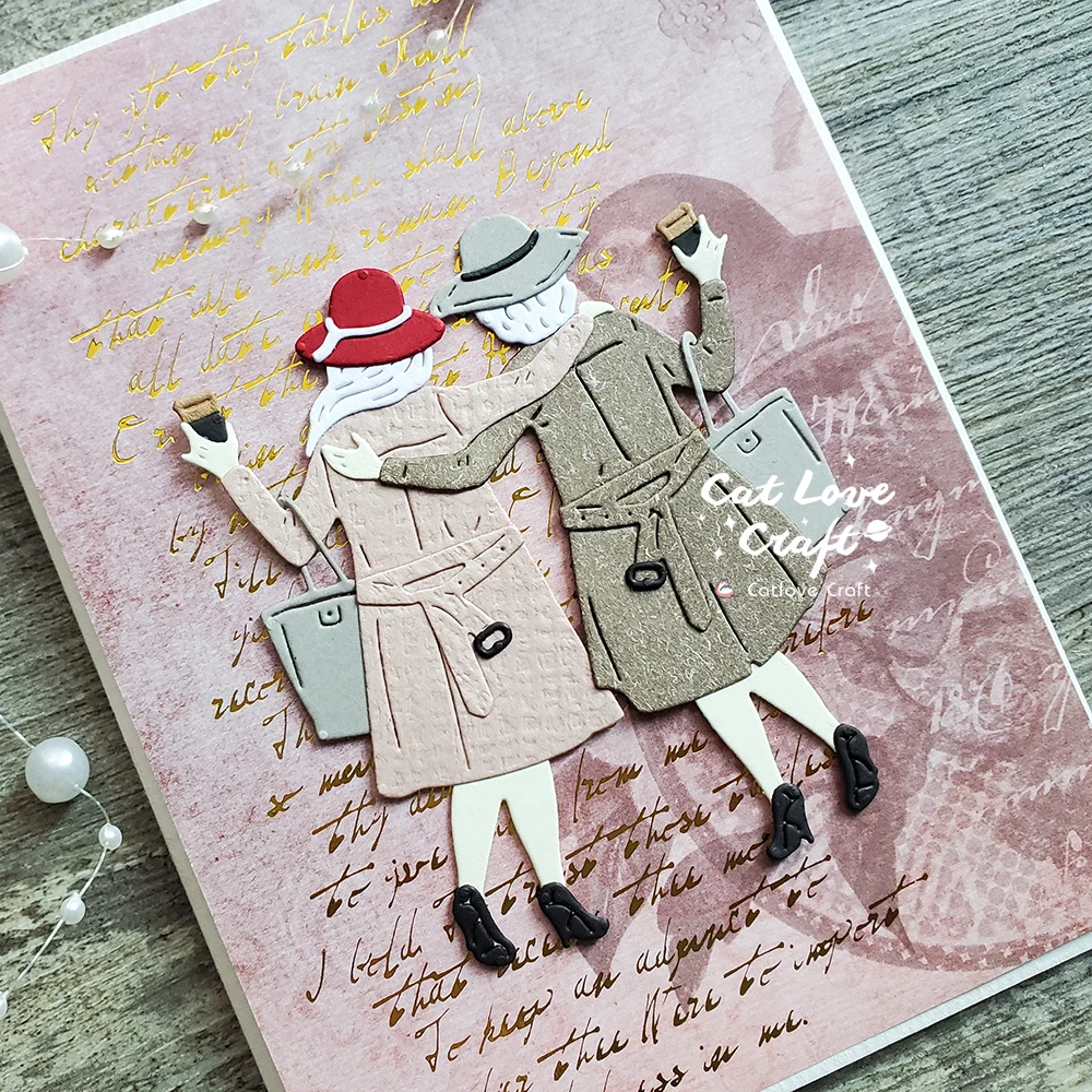 Catlove Windcoat Grandmother Metal Cutting Dies Scrapbooking Mold Stencil Die Cuts Card Making DIY Craft Embossing New Dies view 4