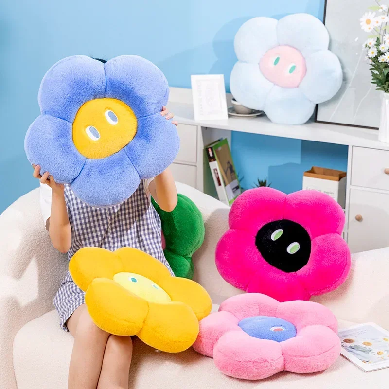 1PC 45/60cm Cartoon Simulation Flower Plush Cushion Stuffed Soft Plant Flower Washable Throw Pillow Chair Car Home Decor Gifts