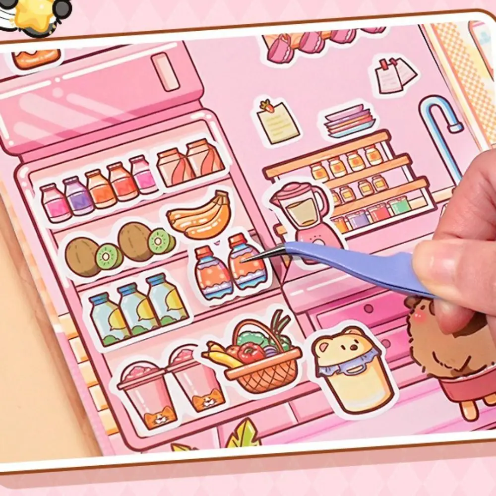 

14 сцен, набор наклеек с животными, капибара, панда, медведь, сделай сам, миниатюры, наклейки сцены, без резки, наклейки с капибарой, граффити