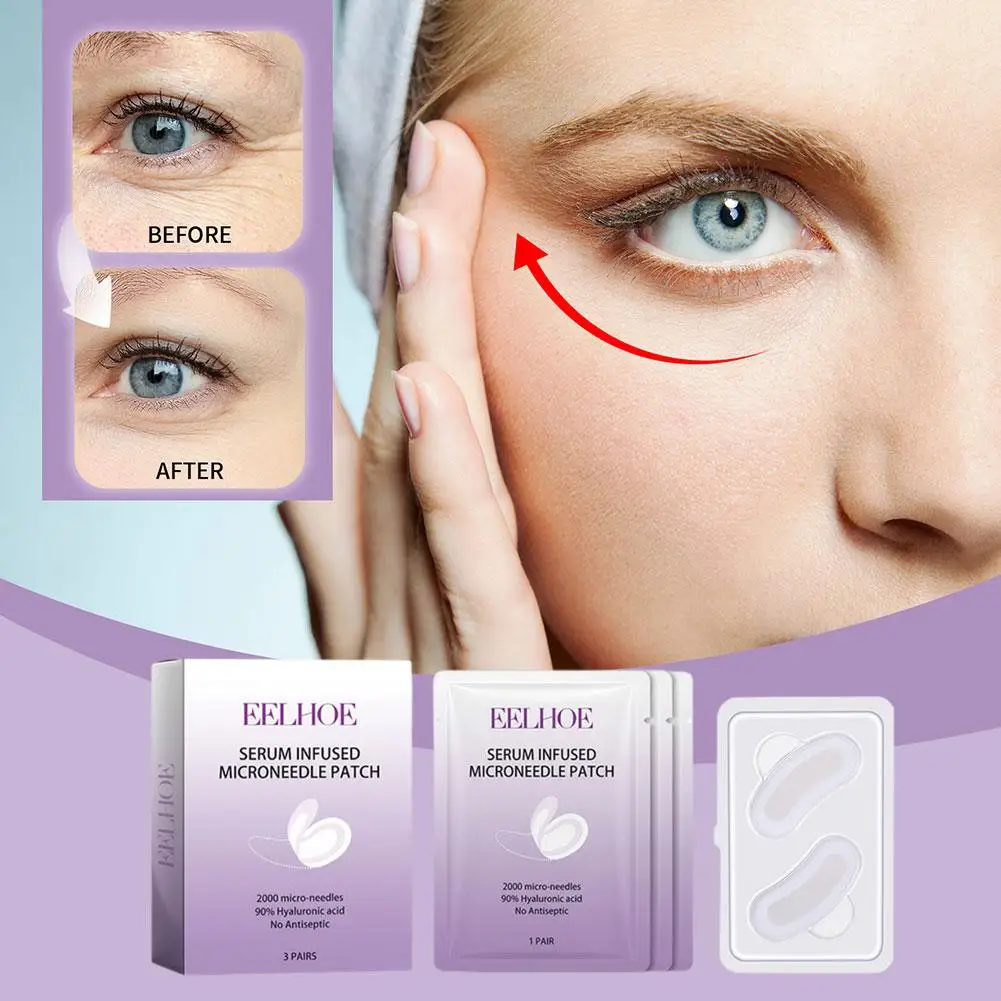 Serum Infused Microneedle Eye Patches Mask For Anti Wrinkle Aging Dark Circles Moisturizing Under Eye Gel Pads Skin Care B6O1