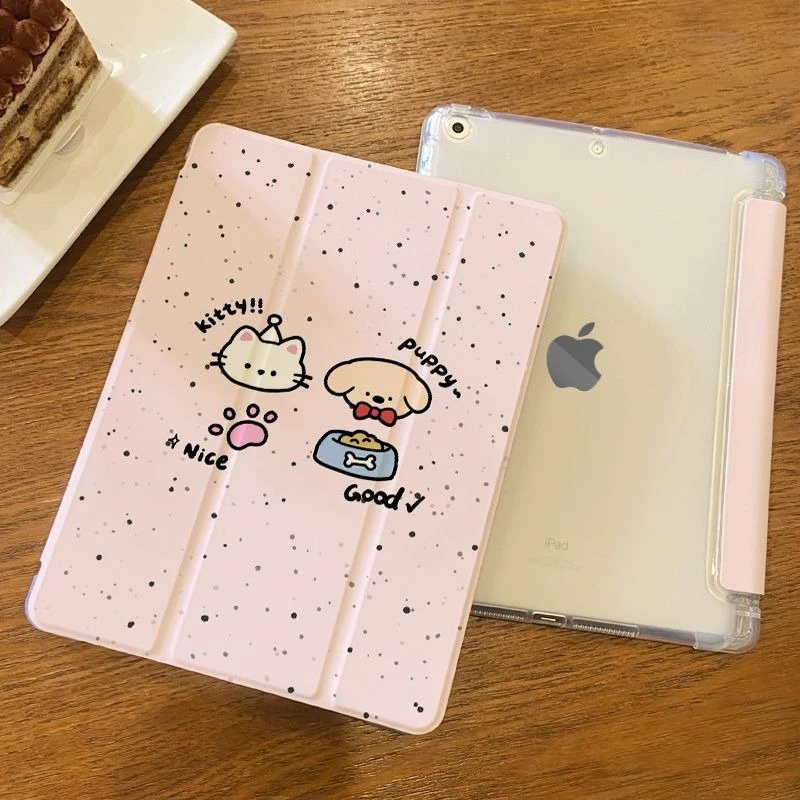 Funda inteligente con tapa para bolígrafo Samsung Tab S7 S8 S9 11 Plus S10 FE Plus 13,1, funda blanda de TPU para Tab A9 8,7 "Plus 11" A8 Puppy