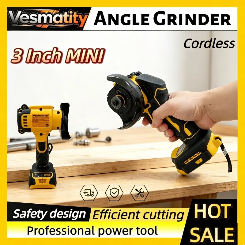 Safety design Electric Cutting Power Tools Cordless Angle Grinder 3 Inch Mini Polishing Grinding Machine For DeWALT Battery