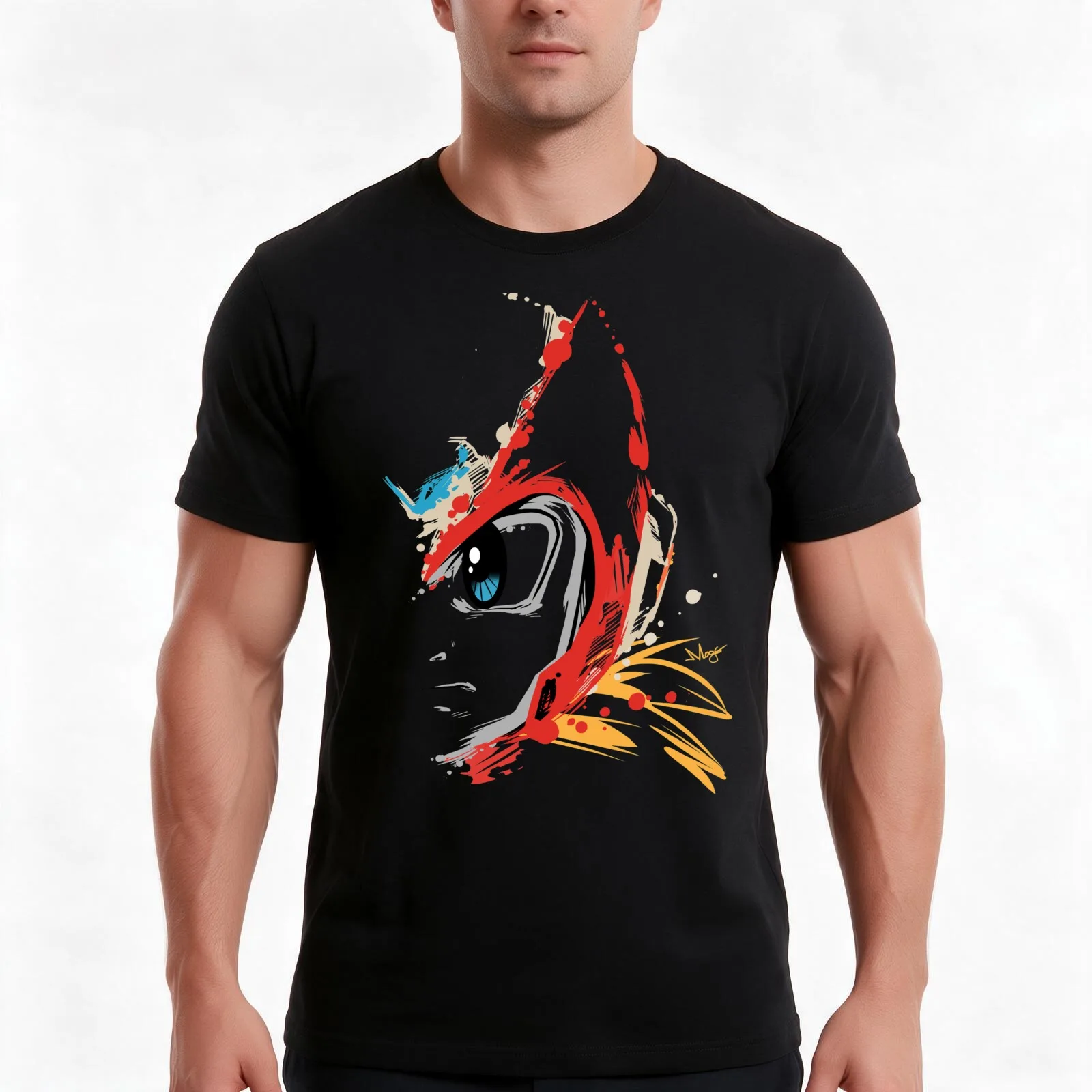Zero Sketch (Megaman) T-Shirt, Summer Casual Cotton Tee, Oversized Streetwear Tops, Vintage Graphic Print, Unisex Men Women