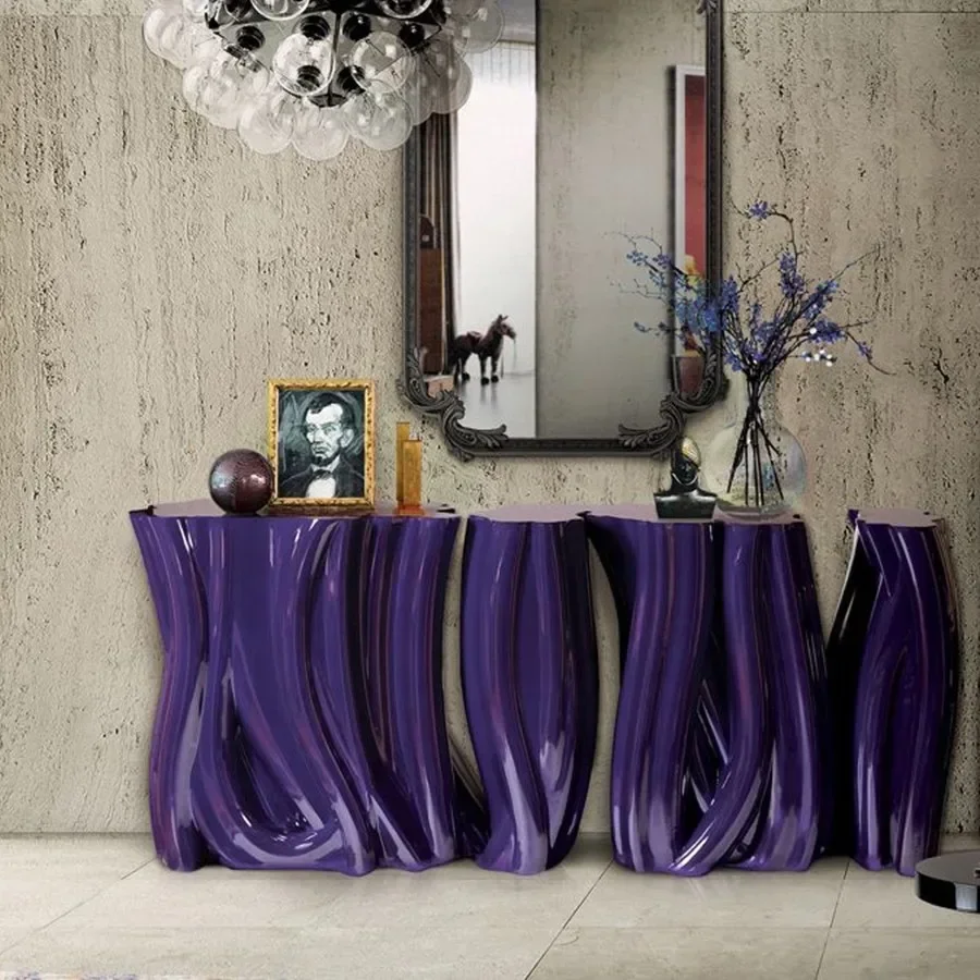 Long Narrow Table Designer Furniture Side View Table Light Luxury against the Wall Console High Sense Console Tables