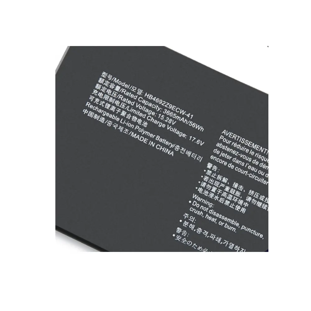 15.28V 3665mAh 56Wh HB4692Z9ECW-41 Laptop Battery For Huawei Honor MateBook D14-53010TVS Magicbook 14 NBLK-WAX9X 4ICP5/62/81