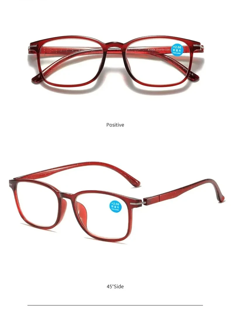Ultraleichte und modische Lesebrille für Männer und Frauen, hochauflösende Anti-Blaulicht-Presbyopie-Brille, 0+100 bis+400 – Detail 11