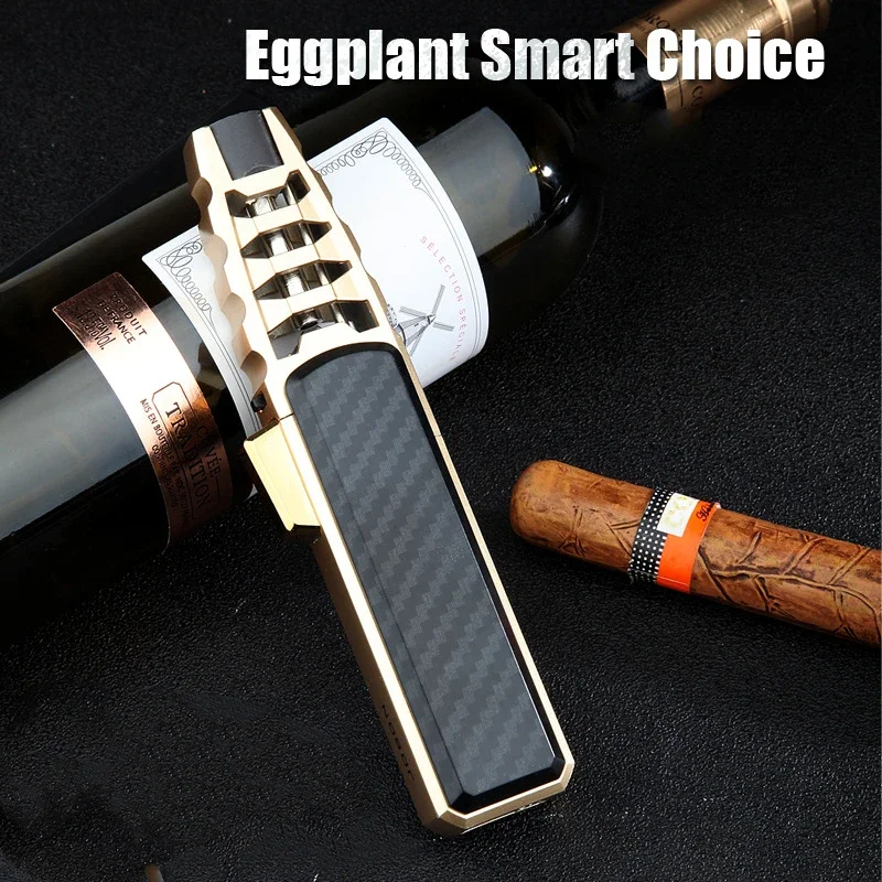 7 Colors EDC Strong Power Outdoor Long Gun Spray Butane Tube Lighter Kitchen Barbecue Metal Turbine Windproof Cigar Lighter