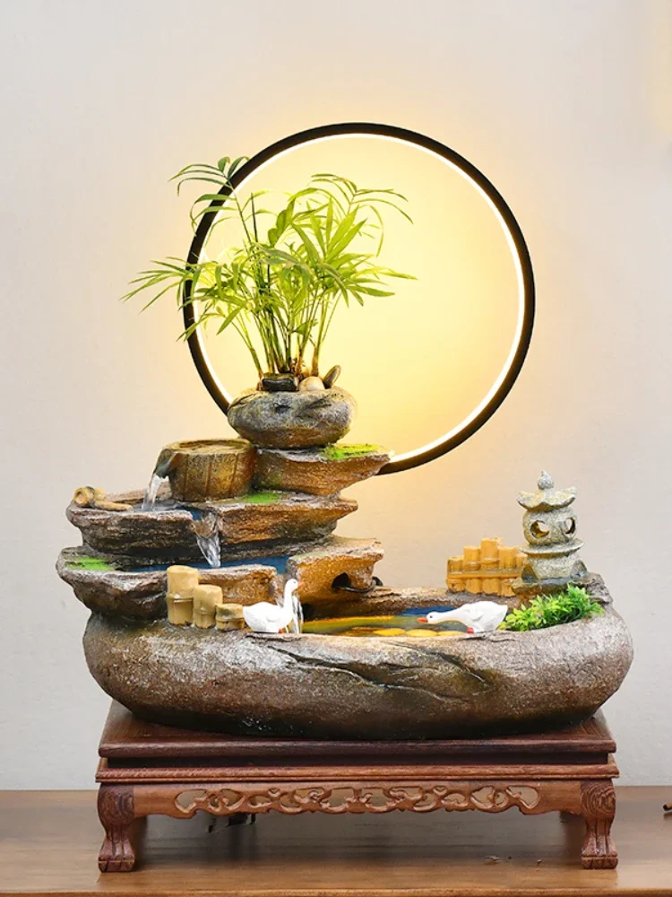 Creative Water Purifier Lamp Ring Ornaments Bonsai Micro Landscape Home Living Room Office Decorations