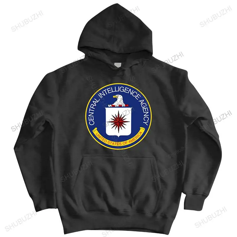 fashion cotton hoodie men sweatshirt zipper coat hot sale Central Intelligence Agency Cia Seal Funny printing hooded jacket Top