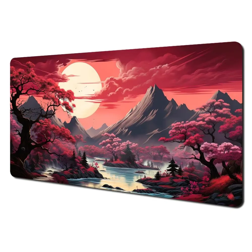 

Sakura landscape red sun Mouse Pad Gaming Mousepad XXL Laptop Tablet Mat Mini Table Cushion Desk Aesthetic PC Pads Game Playmat