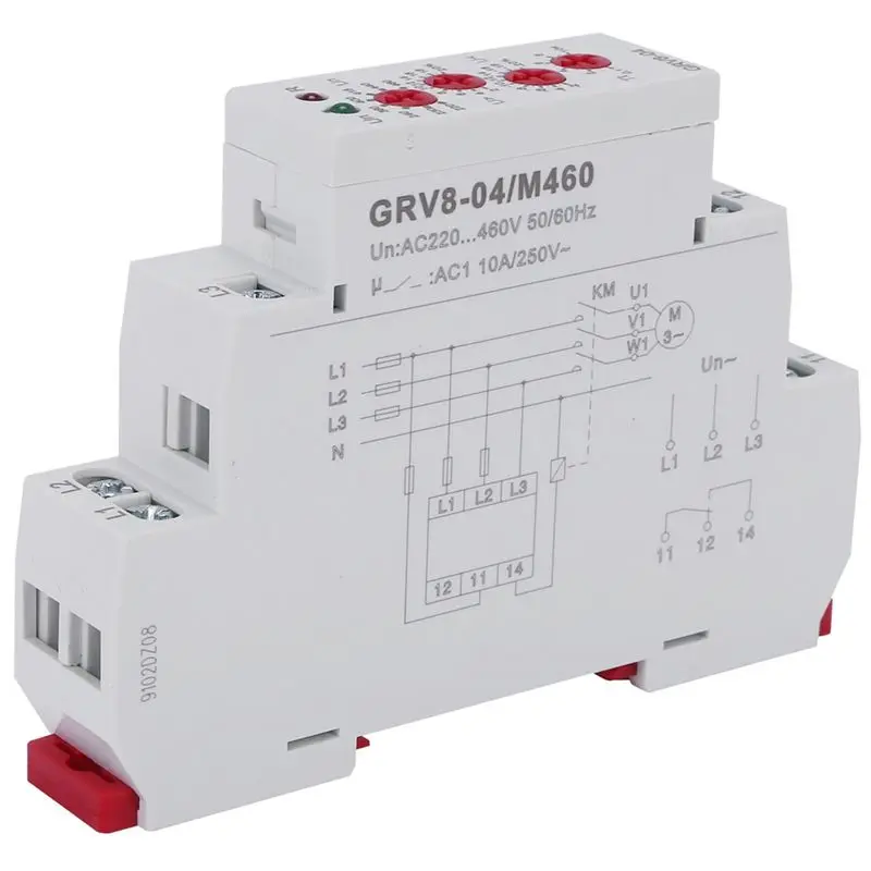 Efficient 3X GRV8-04 M460 3-Phase Voltage Monitoring Relay Phase Sequence Phase Failure Protection Voltage Control Relay