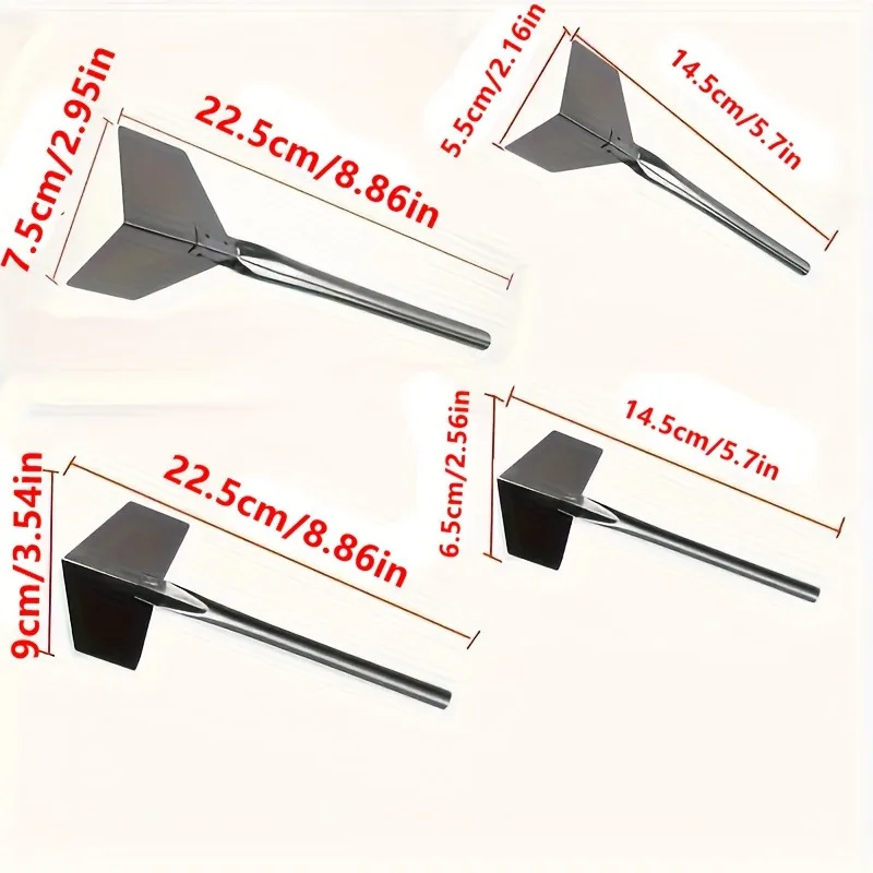 مجموعة أدوات ملعقة زاوية الحائط مكونة من 4 قطع، هيكل معدني، لإصلاح وتنعيم الجدران