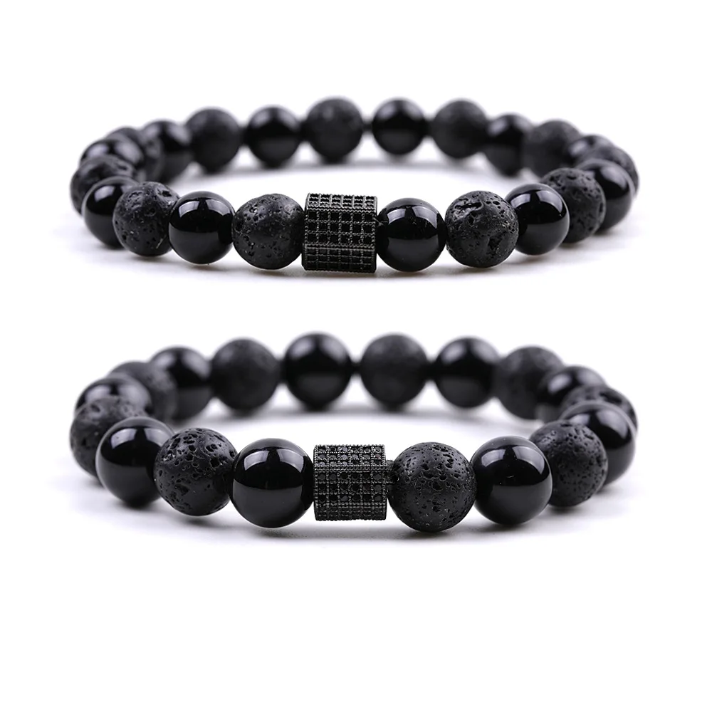 

Браслет из черного камня Защита Натуральный шунгіт Черный турмалин Браслеты из бисера с медным покрытием