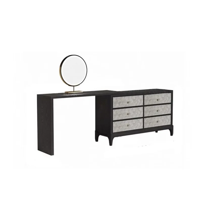 

American dresser, chest, integrated French bedside table, integrated makeup table