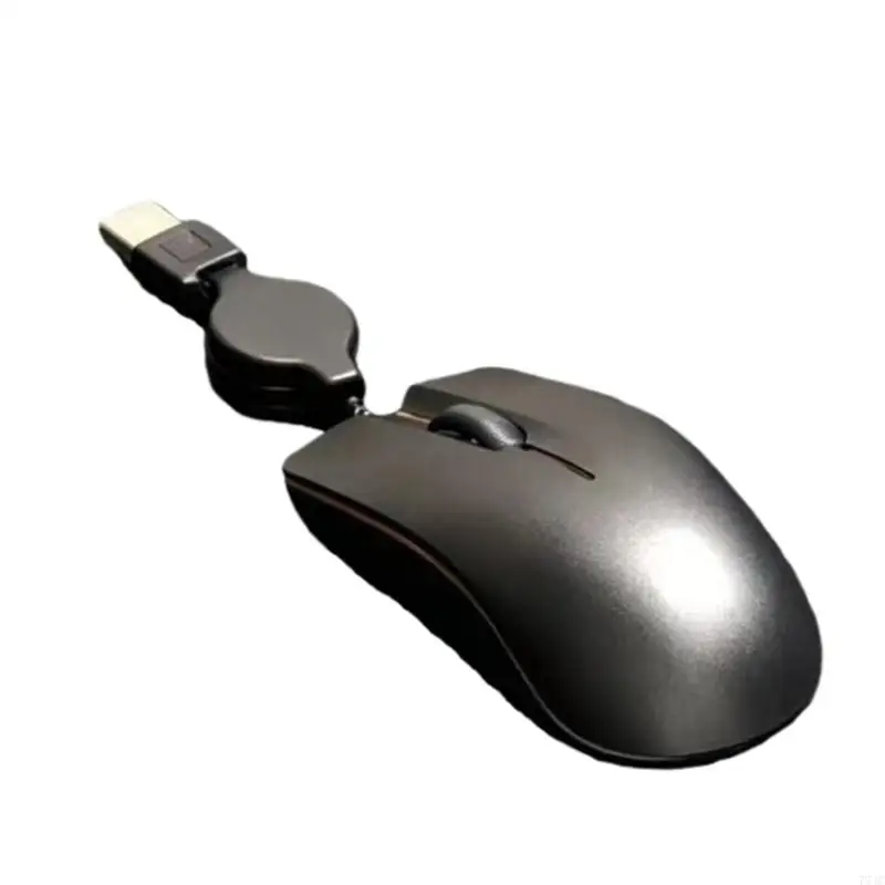 Laptop USB Opt Mouse Mini Corded Retractable for Girls Kids Quiet Clicks 77JC