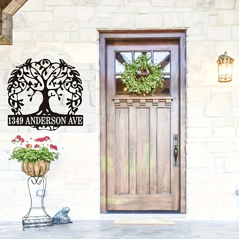 

Custom Metal Address Sign Personalized House Number Plaque Mounted Decorative Sign for Home House Number Plaque for Front Door