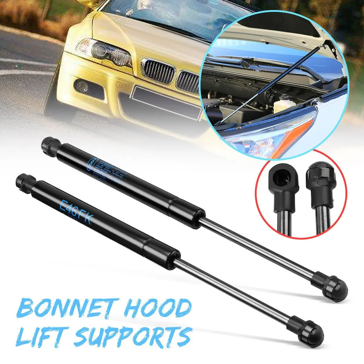 2x Struts Bonnet Hood Gas Spring Shock for BMW E46 323Ci 323i 325i Sedan 51238202688