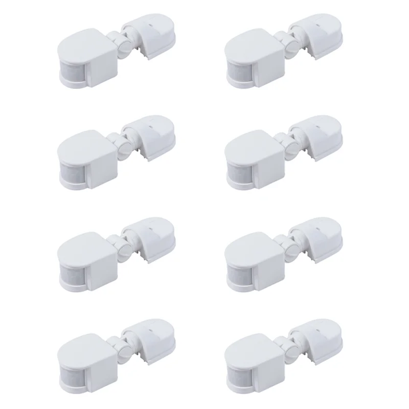 A72Z 8X Infrared Motion Sensor AC110V-240V Adjustable Sensor Switch For PIR Body Motion Sensors For Multiple Scenarios(White)