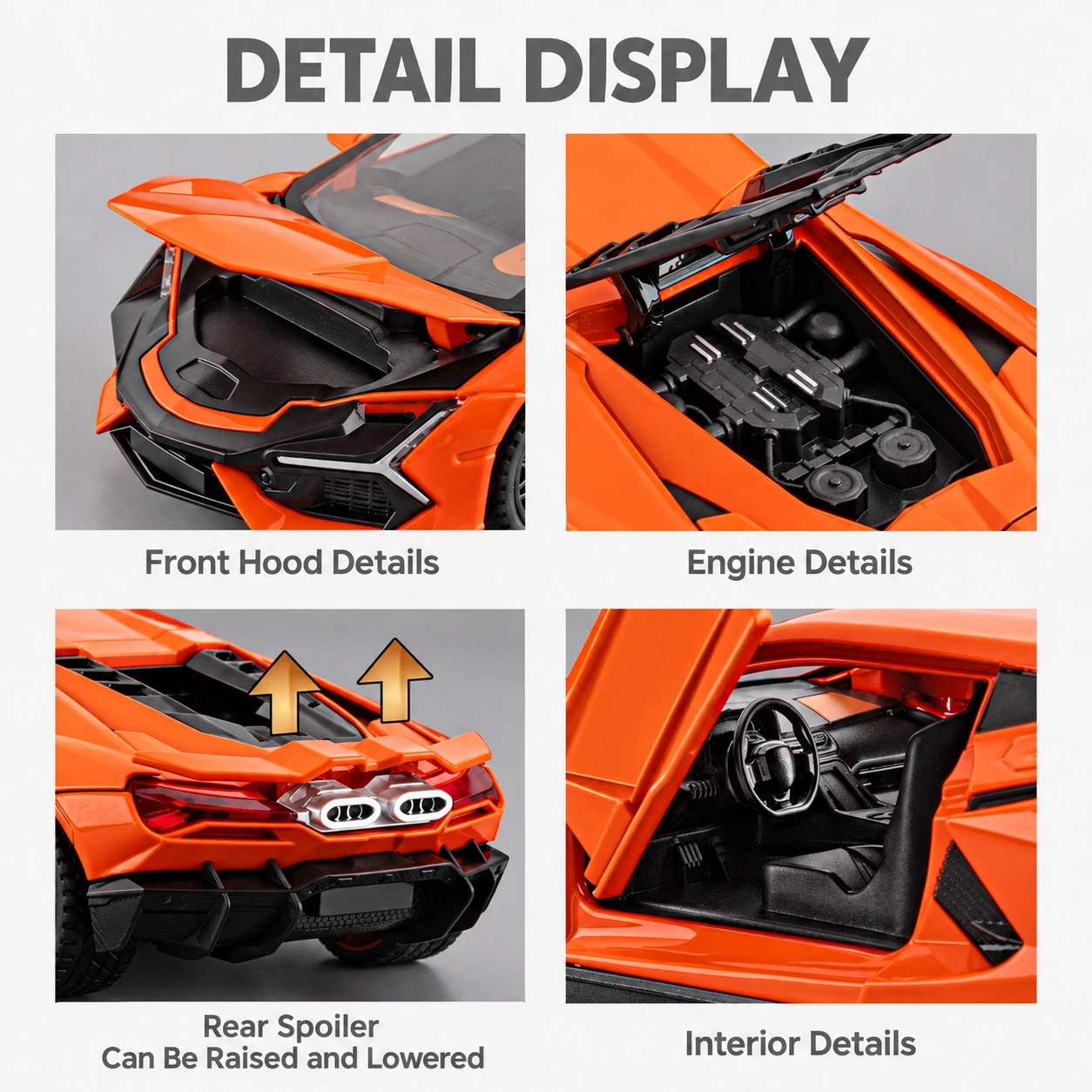1:32 Supercar Alloy Diecast Model Toys Car Doors Opened with Sound Light Pull Back Miniature Vechies Home Decoration view 6