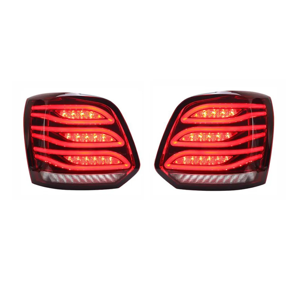 2Pcs Taillight Assembly LED Tail Light Rear Fog Lamp+Brake Lamp+Reverse+Dynamic Turn Signal For VOLKSWAGEN POLO 2011-2018