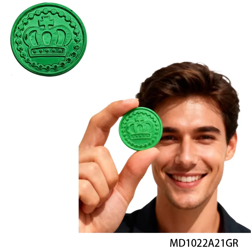 

Монета PESENAR Green Mardi Gras с короной - праздничный карнавальный жетон/аксессуар