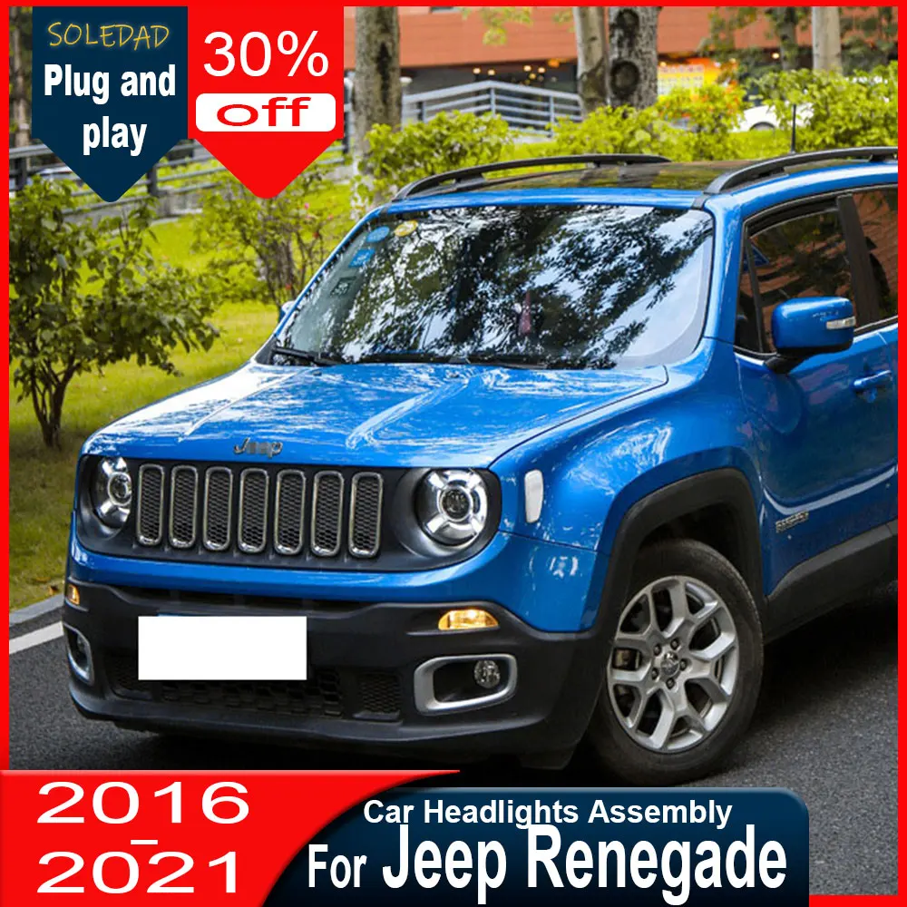 Car HeadLights For Jeep Renegade 2015-2021 New Style Led DRL Car Head Lamp Assembly Signal Accessories Modified Lamp