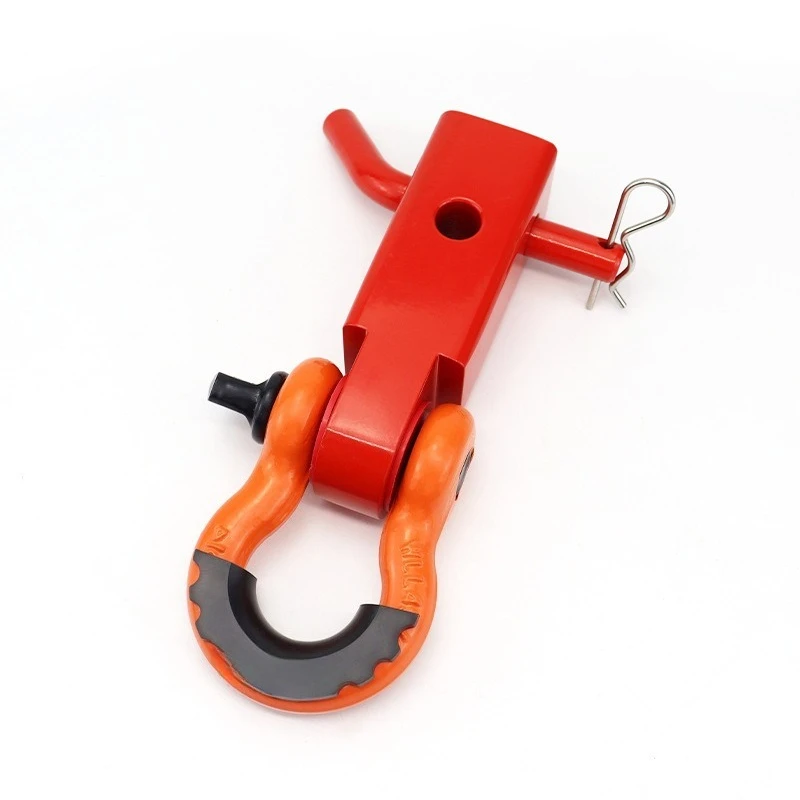 red-2-inch-trailer-arm-american-square-port-universal-connector-with-multi-color-shackle-off-road-rescue-trailer-hook