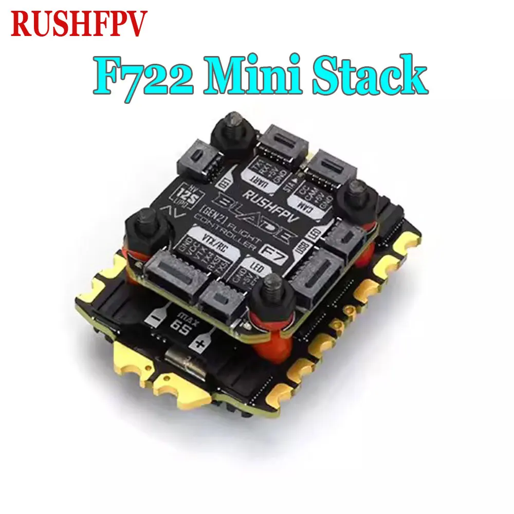 RUSHFPV BLADE V2 F722 Analog / Digital Mini Flight Controller and 50A/60A 3-6S BLHeli_32 4-in-1 Brushless ESC For RC FPV Drone