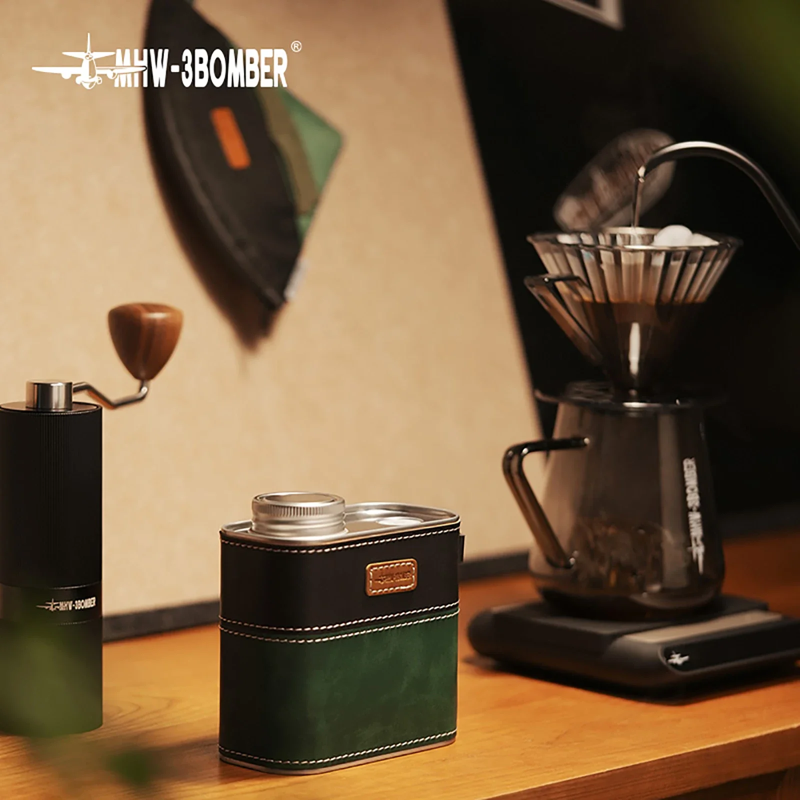 MHW 3BOMBER الفول علبة محكمة الغلق 600 مللي مع صمام الهواء المعدني مختومة القهوة ورق فلتر حقيبة المحمولة رحلة التخييم أدوات مطبخ #5