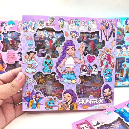 Imagen 1 del producto 100 unids/set de pegatinas decorativas de dibujos animados de cazadores de demonios, Rumi Mira Zoey, guitarra, cuaderno, equipaje, bricolaje, regalos impermeables para niños