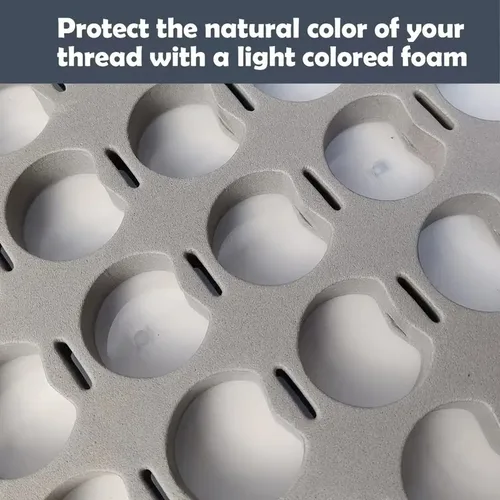 Imagen 2 del producto Caja de almacenamiento portátil para atado de moscas con 35 carretes insertados de espuma, organizador compacto y transparente para pescadores, cajas duraderas de plástico PP para moscas