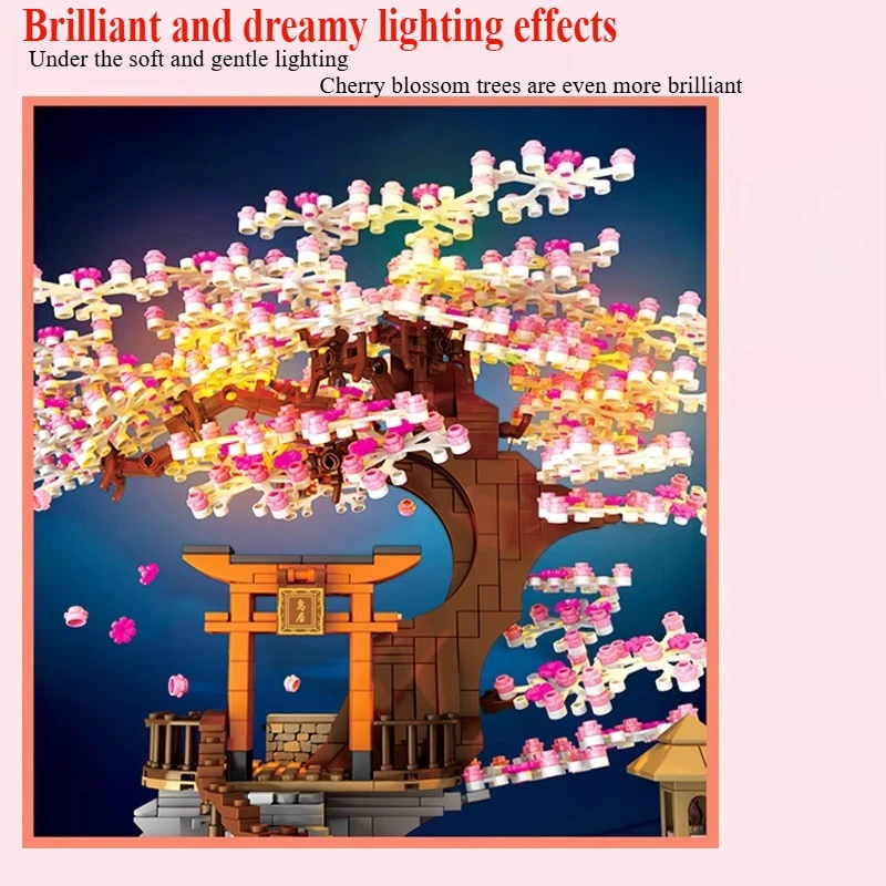 SEMBO Cherry Blossom Series Small Particles Building Block Assembly Model DIY Toys Desktop Decoration Puzzle Girls BirthdayGift