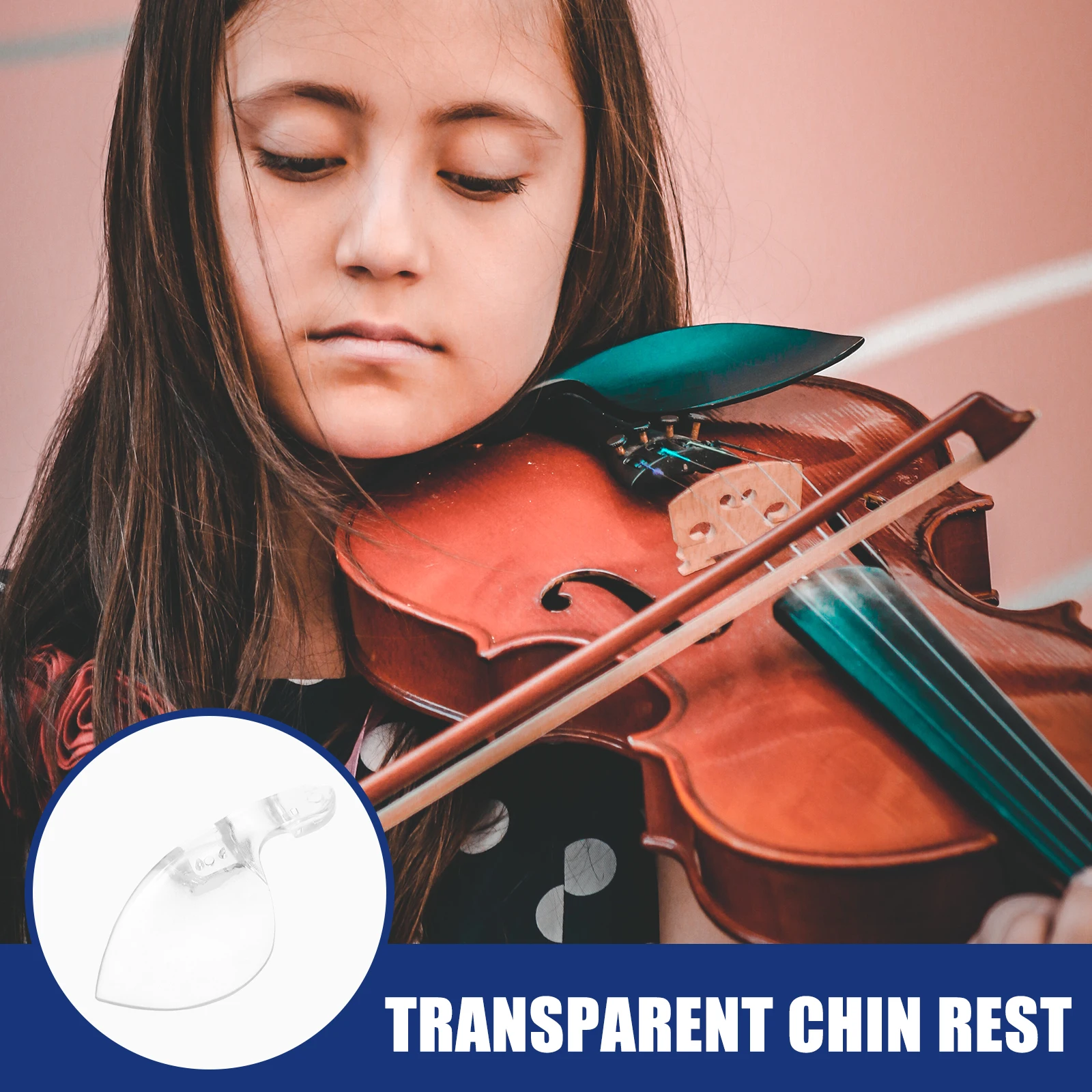 

Violin Chin Rest 4/4 Size Transparent Acrylic Comfortable Fit Durable Easy Clean Stylish Design For Full Size Violins