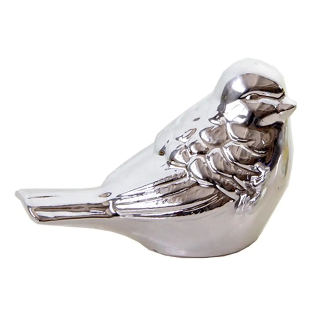 Bird Shape Ceramic Ornament Statue Figurine Photo Props Decorations for Silver