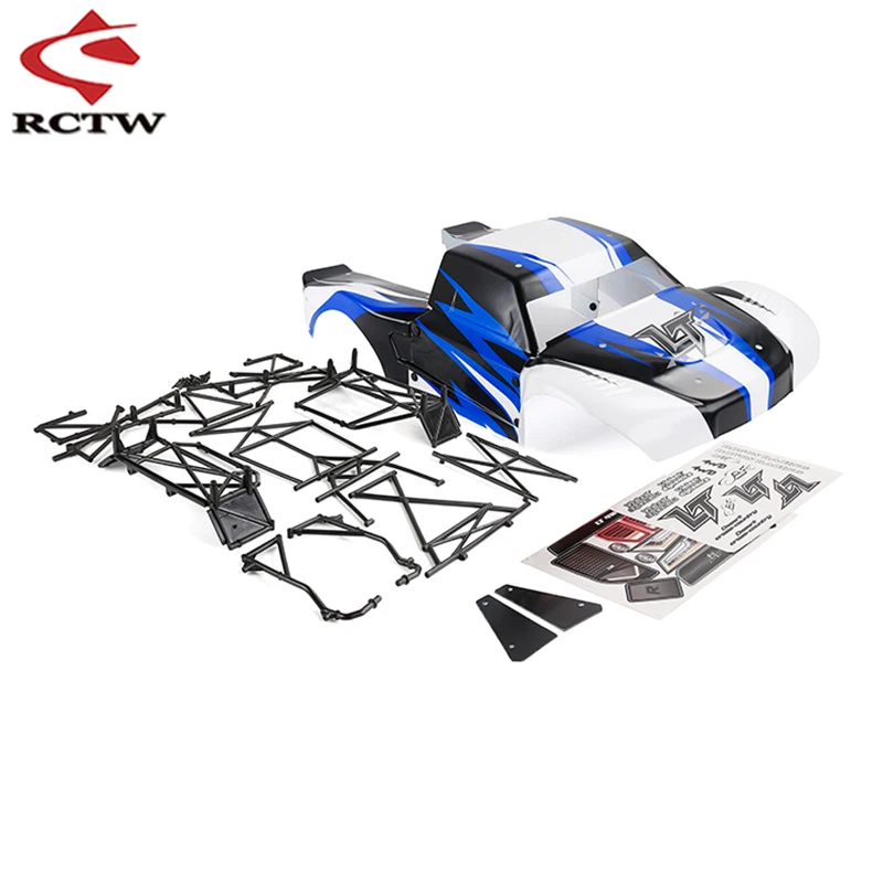 New Transparent Body or Color Car Shell Roll Cage and Sticker Kit for 1/5 Rc Car Losi 5ive T Rofun Rovan LT KM X2 Rc Truck Parts