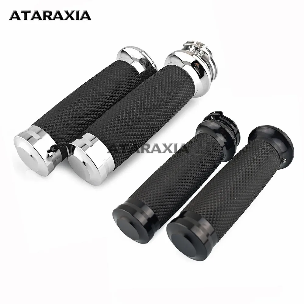 オートバイ 1.25 ''ユニバーサルラバーハンドグリップハンドルバーグリップハーレースポーツスター XL883 1200 アイアンツーリングダイナソフテイル用