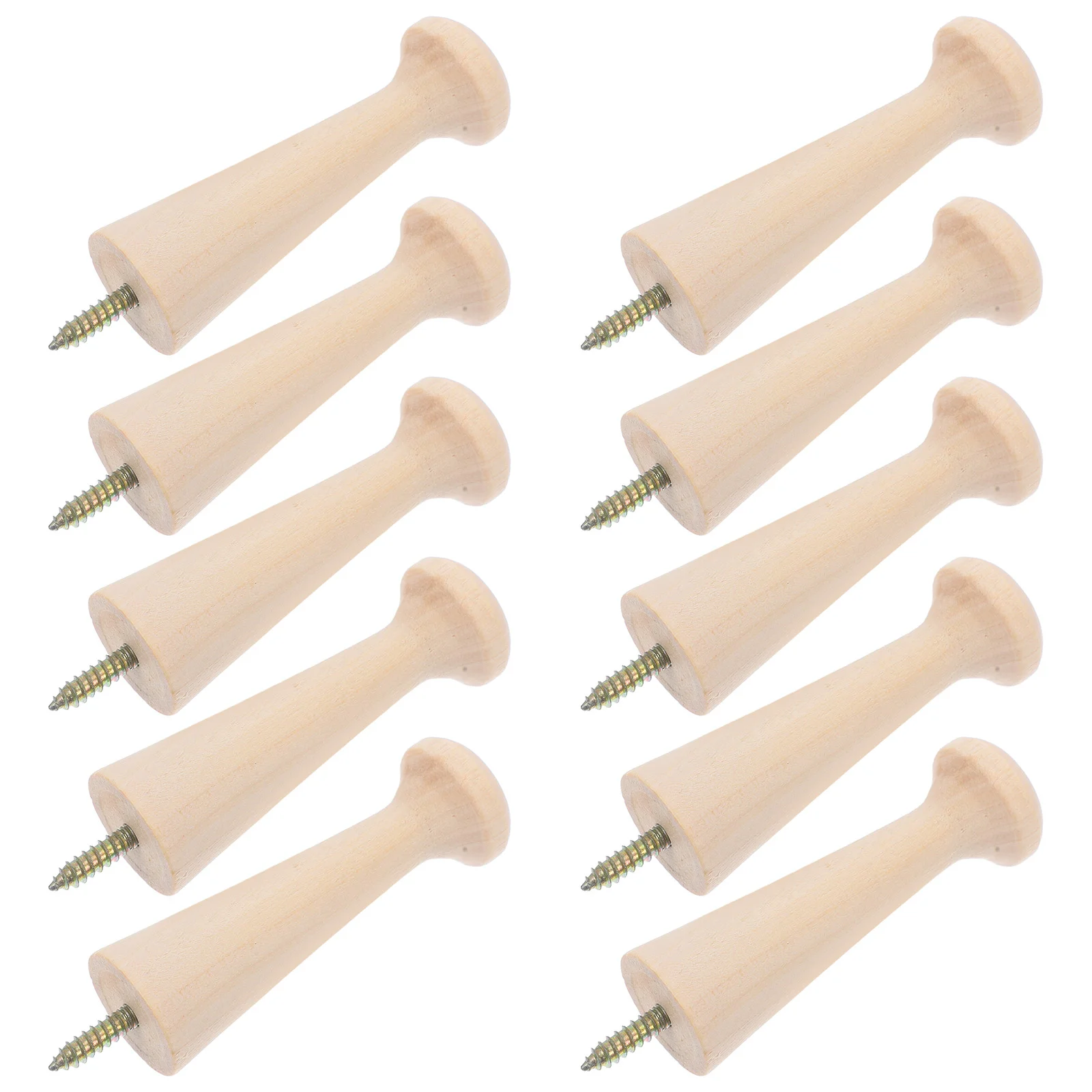 10 Pcs Solid Wood Hook Shaker Pegs for Shelves Heavy Duty Clothes Rack Porch Towel Hooks Wooden Wall Ceiling Hangers