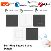 MOES New Star Ring Tuya ZigBee3.0 Smart Push Button Switch/Scene Switch Smart Life APP Remote Control Work with Alexa Google