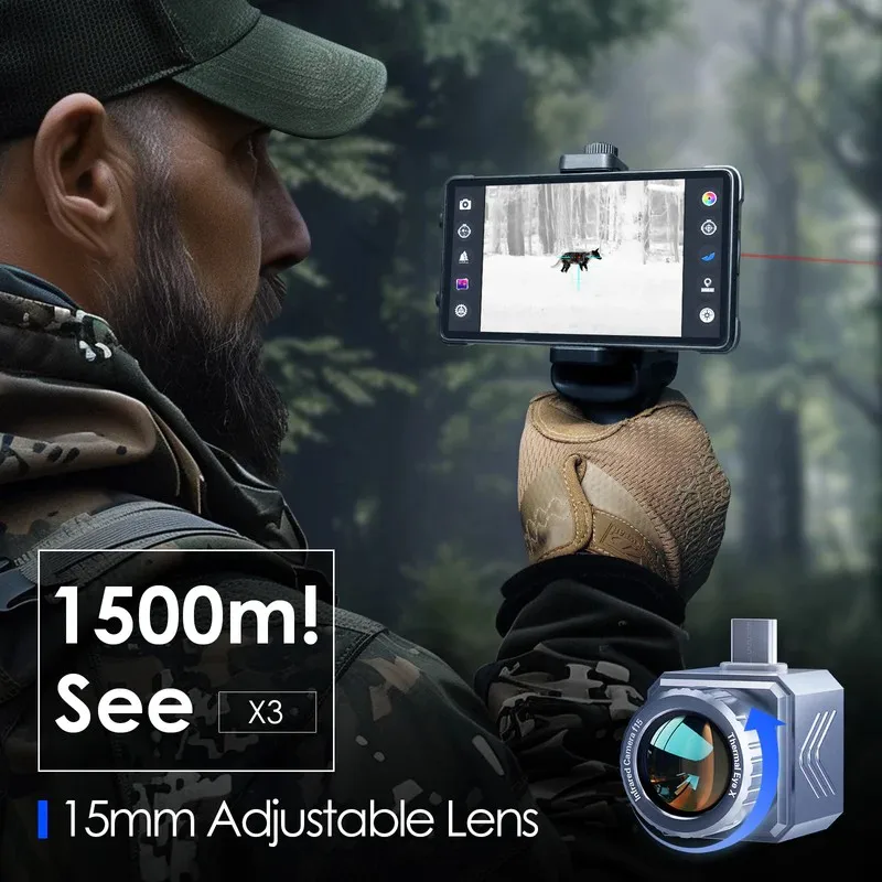 Thermal Master X3 Mobile Nachtsicht-Smartphone-Wärmebildkamera mit SD-Laser-Entfernungsmesser Xinfrared XH15 tragbar