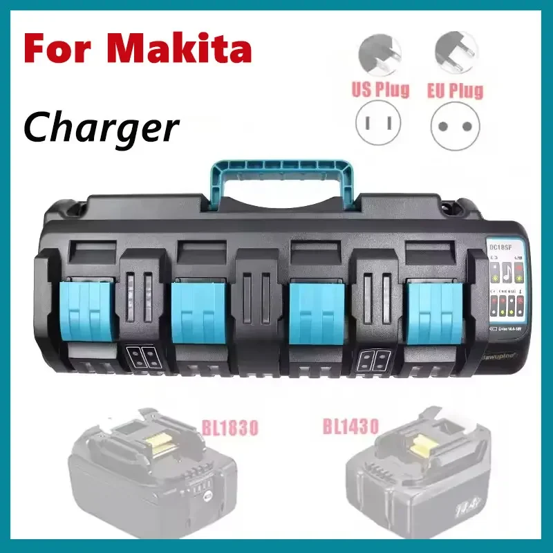 

DC18SF 4Port Li-ion Battery Charger For Makita BL1430 BL1830 14.4V 18V USB Charging Mobile Phone Power Bank DC18RE DC18RD DC18RF