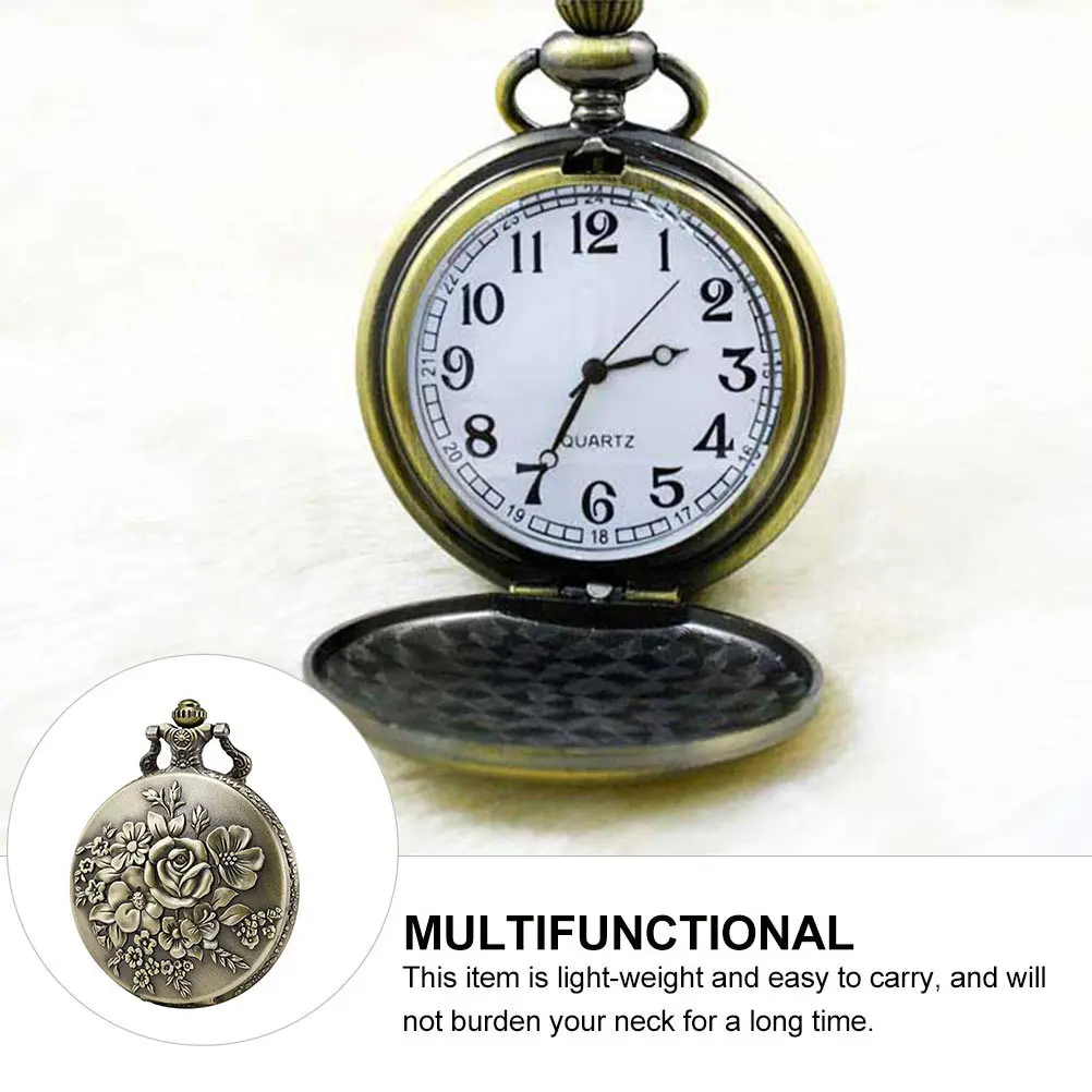 

Retro Vintage Pocket Watch Necklace Chain Pendant Alloy Quartz Watch For Men Women Christmas Birthday Gift Decoration