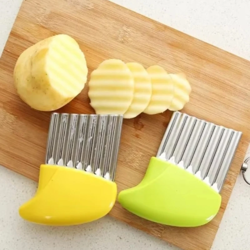 Stainless Steel Potato Knife Wave Shaped French Fries Potato Chip Slicer Carrot Fancy Vegetable Cutter Kitchen Accessories