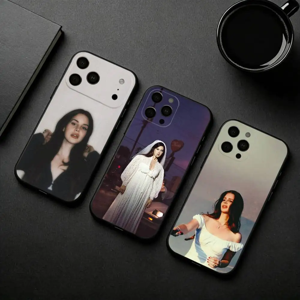 

L-Lana D-Del R-Rey Phone Case For iPhone 17pro,16,15,14,13,12,11 Plus,Pro Max,XS,Soft Silicone Black Cover