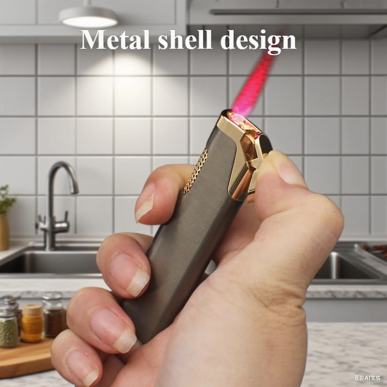 

2025 New Portable Small Red Flame Lighter, Windproof Direct Injection Long Cigarette Lighter, Metal, Cigarette Accessories